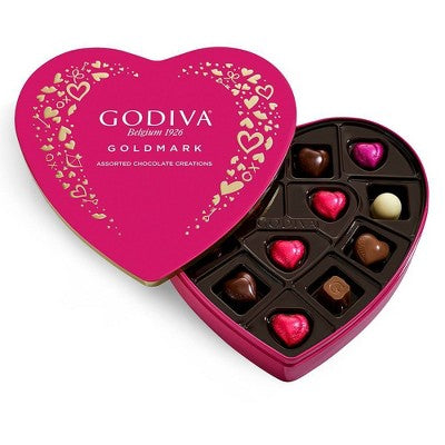 Godiva Valentine's Goldmark Assorted Chocolate Heart Box Candy - 4oz