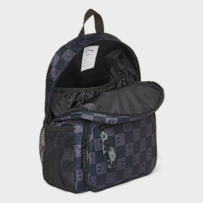 Kids' 16" Smiley Checkered Dome Backpack - art class Black/Gray"