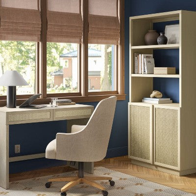 Woven Desk with Two Drawers Naturals - Threshold (LOCAL PICKUP ONLY)