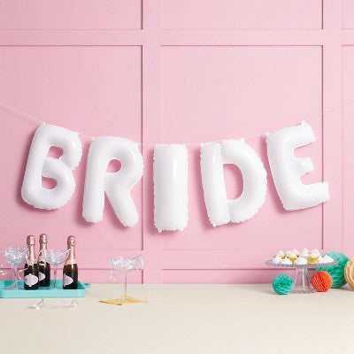 Bride Foil Balloon Banner White- Spritz