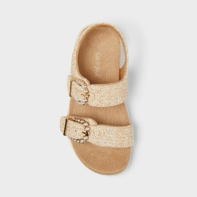 Toddler Girls Sequerah Footbed Sandals - Cat & Jack Tan 8T