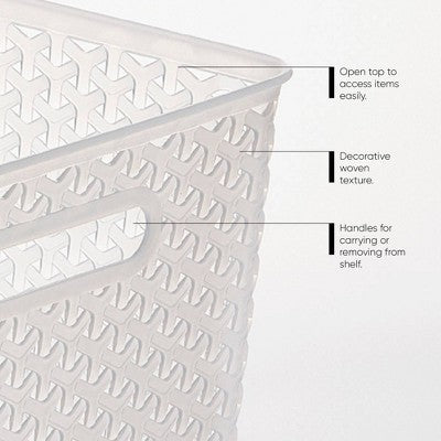 Large Y-Weave Decorative Storage Basket Translucent - Brightroom: Polypropylene, 18L, No Assembly, Clear