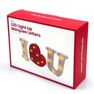 Novelty LED Light Up Letter 'I love you' - Red