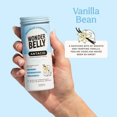 Wonderbelly Digestive Antacid Tablets - Vanilla Bean - 60ct