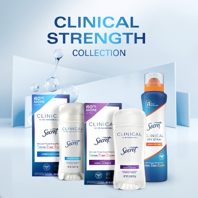 Secret Clinical Dry Spray Antiperspirant & Deodorant - Completely Clean - 3.8oz