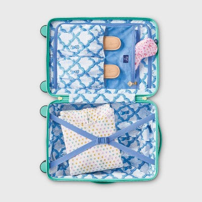 Embossed Heart Hardside Spinner Carry On Suitcase Light Blue - Roller Rabbit x Target (LOCAL PICKUP ONLY)