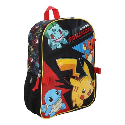 AS IS-MISSING WATER BOTTLE-Pokemon Kids' 16" Backpack 5pc Set - Black