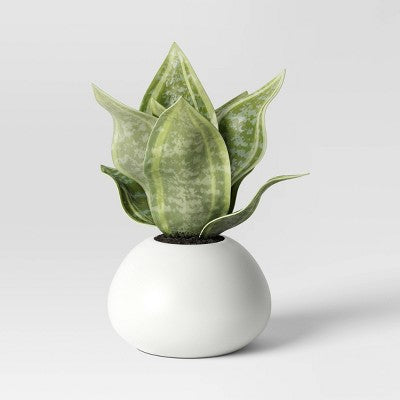 4.5" Mini Tabletop Snake Artificial Plant - Threshold: Ceramic Pot, Indoor/Outdoor Decor