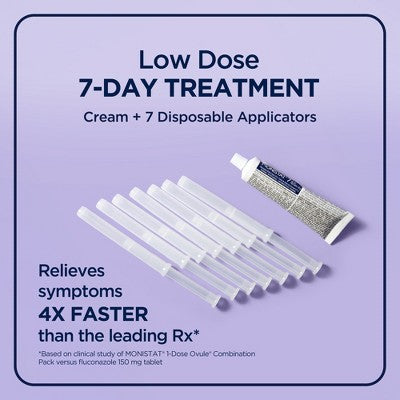 Monistat 7-Dose Yeast Infection Treatment 7 Disposable Applicators & 1 Cream Tube - 1.9oz