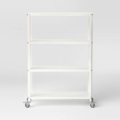 Small 44" 3 Shelf Rolling Metal Bookcase Chalk White - Room Essentials (LOCAL PICKUP ONLY)