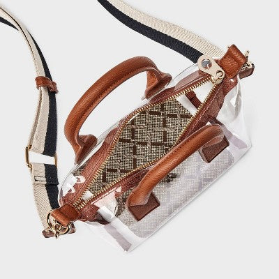 Foundational Mini Tote Handbag - Universal Thread Brown/Clear