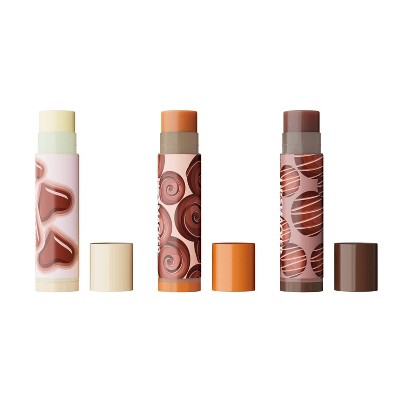 Lip Smackers Heart Tin Lip Balm Trio - Chocolate Deluxe - 3pc/0.42oz: Moisturizing, Translucent, Lip Makeup