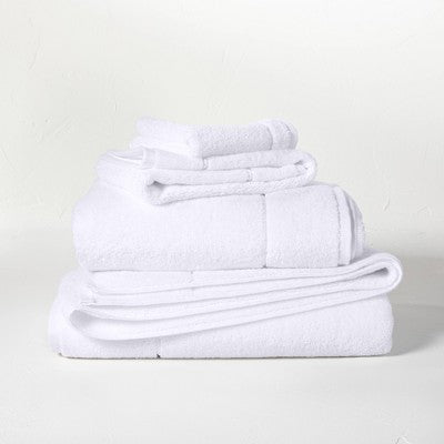 Modal Washcloth White - Casaluna: Heavyweight Cotton Blend, Fade-Resistant, OEKO-TEX Certified, 13"x13"