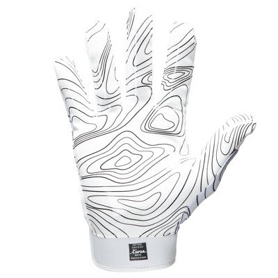 Cutters Game Day Receiver Gloves - White L/XL: Silicone, Strap Closure, Football Sports