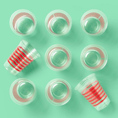Holiday Disposable Drinkware Clear Cups - Stripe - 18oz/30ct - up&up