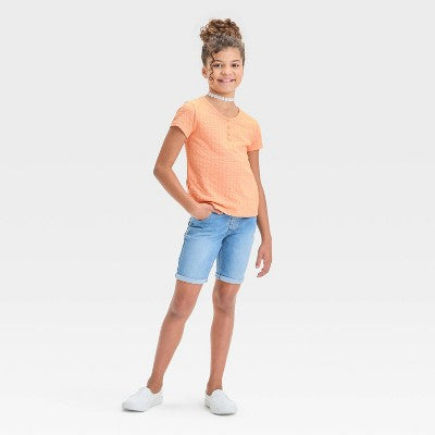 Girls' Short Sleeve Pointelle T-Shirt SIZE: S