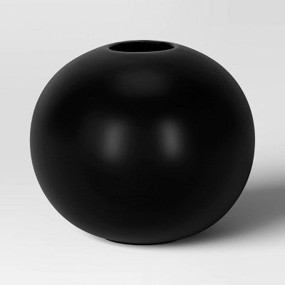 Ceramic Round Decorative Vase Black - Room Essentials