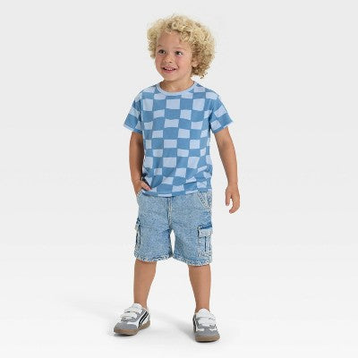 Toddler Boys' Short Sleeve Relaxed T-Shirt Cat&Jack Light Blue 4T