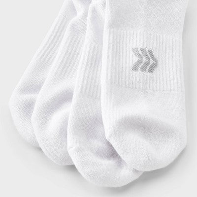 Men's New 12pk Value Ankle Socks - All In Motion White 6-12