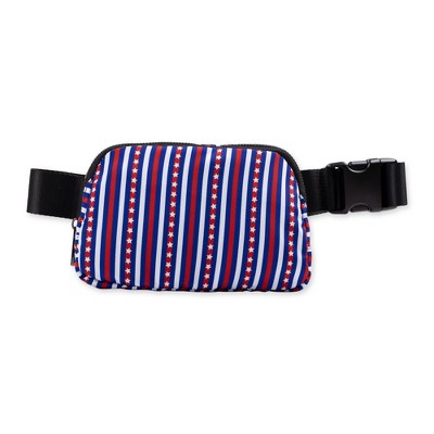 Wemco Men's 4" Star Print Americana Hip Sling Pack - Blue