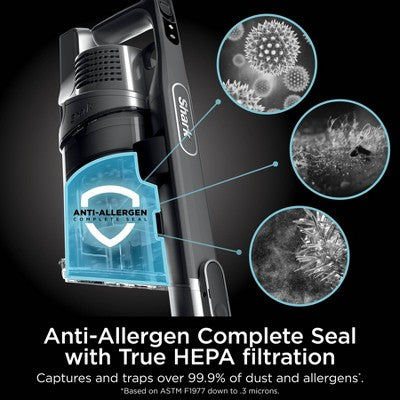 Shark Vertex Cordless Stick Vacuum with DuoClean PowerFins - IZ464H: Lightweight, Pet Hair, HEPA, 60 Min Run Time