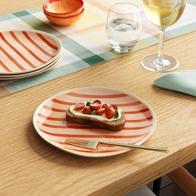 Coastal 8.5" Melamine Plastic Layering Salad Plate Peach Striped - Threshold