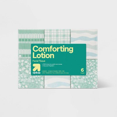Facial Tissue with Lotion - 6pk/65ct - up&up