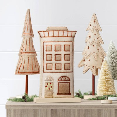 Fabric Christmas Village Building - Wondershop Beige