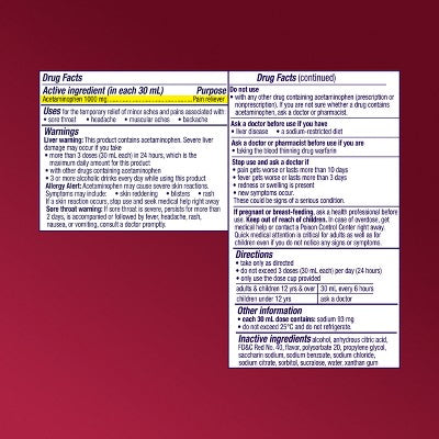 Vicks PainQuil Black Liquid - Cherry - 12 fl oz: Whole Body, General Pain Relievers, Liquid, Acetaminophen 1000mg