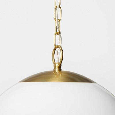 Milk Glass Ceiling Pendant Brass - Threshold designed with Studio McGee