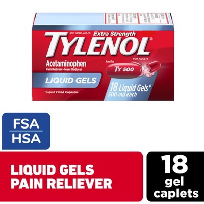 Tylenol Extra Strength Liquid Gels, Pain Reliever & Fever Reducer - Acetaminophen - 18ct