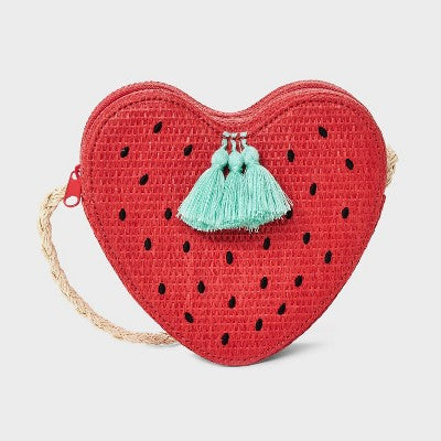Girls' Strawberry Straw Crossbody Bag - Cat & Jack? Red