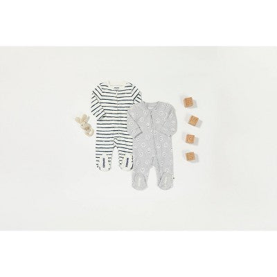 Huggies Baby Boys' 2pk Cloud Organic Pants - Blue/White/Yellow 9M