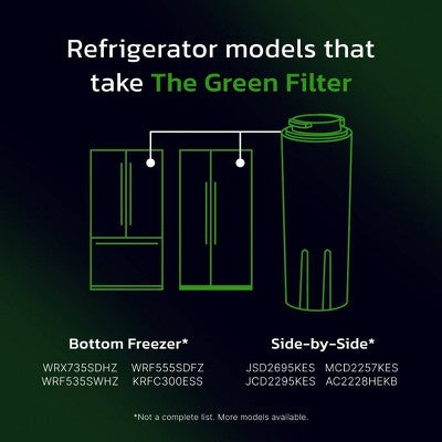 everydrop by Whirlpool Ice and Water Refrigerator Filter 4 - EDR4RXD1, Single-Pack: Reduces Odors & Contaminants, Green