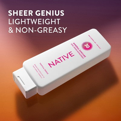 Native Mineral Sunscreen with Zinc Oxide - Tropical Breeze - SPF 30 - 7oz: Whole Body, Moisturizing, Vegan