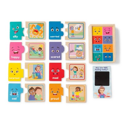 Melissa & Doug Ms. Rachel Big Feelings Wooden Matching Puzzles Emotions Regulation Preschool Learning Toy for Boys and Girls