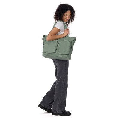 Altitude 19" Tote Bag with Laptop Pocket and Adjustable Shoulder Strap - Sage Green