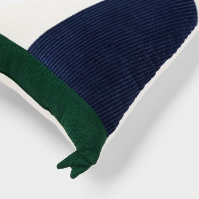 Triangle Corduroy Decorative Throw Pillow Navy Blue - Room Essentials