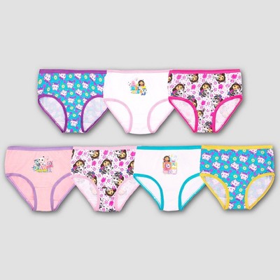 Toddler Girls' 7pk Gabby's Dollhouse Briefs - 4T: Cotton Jersey, Full Waistband Elastic, Machine Washable, Classic Patterns