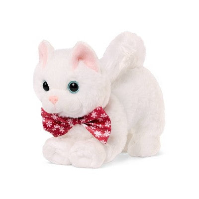 Our Generation Holiday Kitten Snowball Limited-Edition 6" Posable Pet Cat Plushie Stuffed Animal