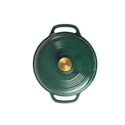 Lodge 7qt Cast Iron Enamel Dutch Oven Emerald with Gold Handle