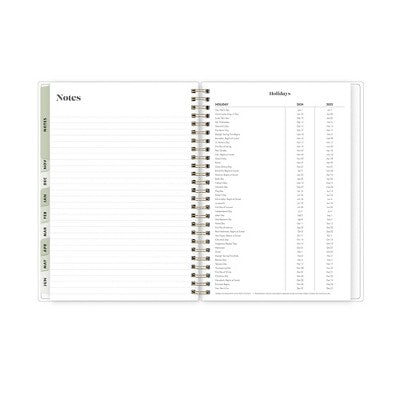 The Everygirl X Day Designer 2024-25 Weekly/Monthly Planner with Notes 8.625"x5.875" Wirebound Frosted PP Floral Olive: Student Day Planner