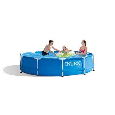 Intex 10 Foot x 30 Inch Above Ground Round Swimming Pool, (Pump Not Included) (LOCAL PICKUP ONLY)