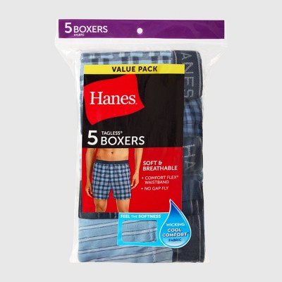 Hanes Men's Woven 5pk Boxer Shorts - Blue S