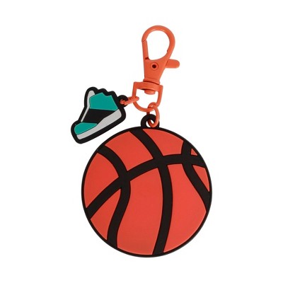 Ink & Barrel Backpack Charm Luggage Tag - Basketball Rubber Dangle: Silicone Clip-On