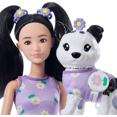Barbie Twinning Looks Fashion Doll with Pet Dog