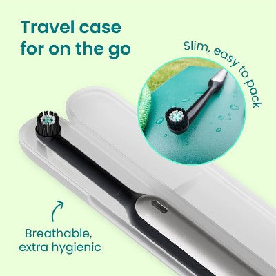 quip 360 Oscillating Rechargeable Electric Toothbrush + Travel Case - White/Silver