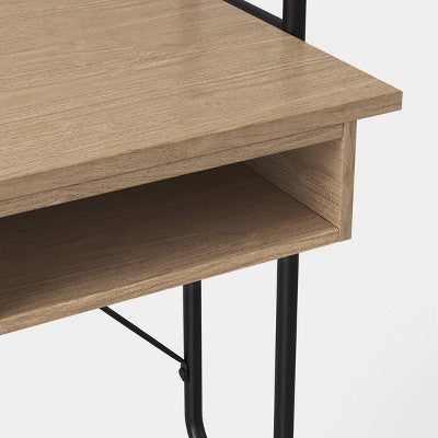 Wood and Metal Wall Mounted Storage Desk with Two Shelves - Room Essentials (LOCAL PICKUP ONLY)