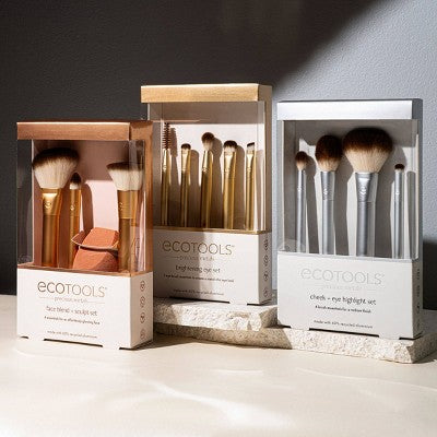 EcoTools Precious Metals Face Blend and Sculpt Brush Set - 4pc