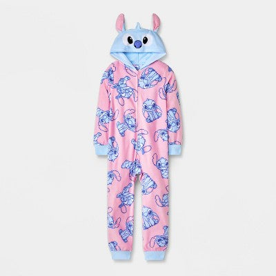 Girls' Lilo & Stitch Union Suit - Pink/Blue XS